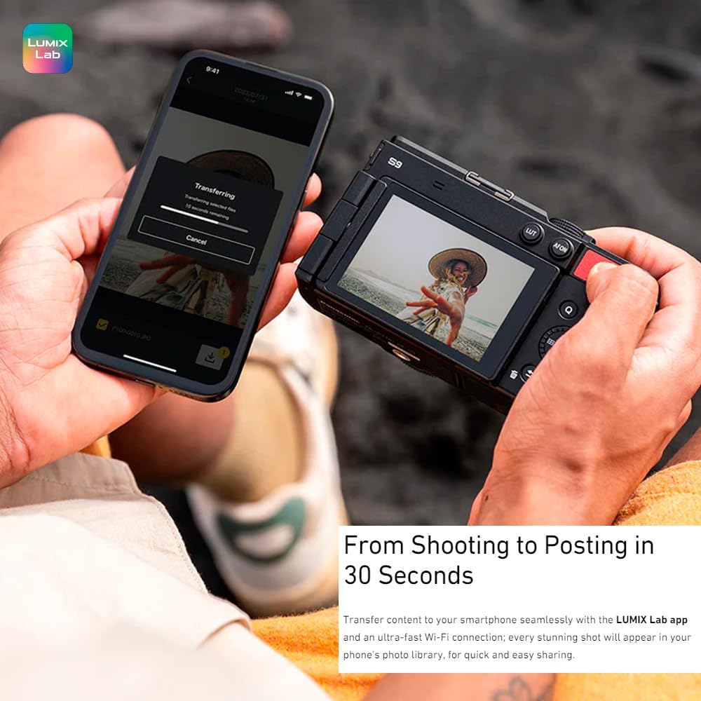 Panasonic LUMIX S9 Mirrorless Camera, 24.2MP Full Frame with Phase Hybrid AF, New Active I.S. Technology - DC-S9BODYK (Black)